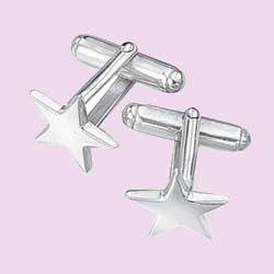 Dramatic silver cufflinks with a vivid star design.925 Sterling Silver