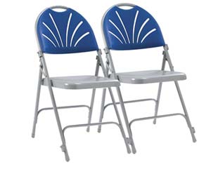 Unbranded Steel comfort back folding linking chairs