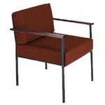 Steel-Frame Reception Armchair-Peat Brown