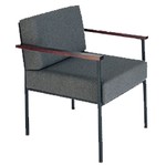 Steel-Frame Reception Armchair-Slate Grey