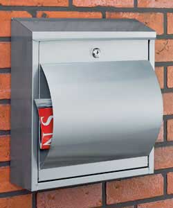 Easily fitted onto wall or post. With lock and newspaper holder. Fixings included. Size (H)35, (W)39