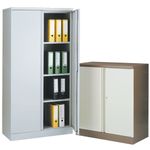 Steel Storage Cabinet 183cm high With 3 Black Shelfs-Coffee & Cream