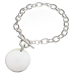 Sterling Silver Bracelet With Disc Pendant