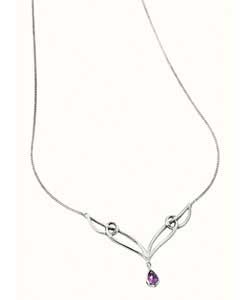 Sterling Silver Celtic Amethyst Necklet