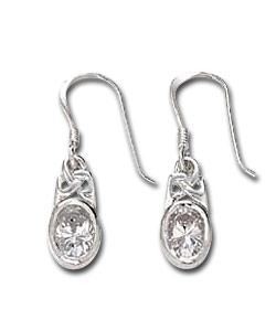 Sterling Silver Cubic Zirconia Celtic Drops