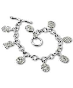 Sterling Silver Cubic Zirconia Million Dollar Charm Bracelet