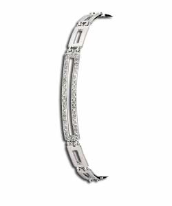 Sterling Silver Cubic Zirconia Rectangle Link Bracelet