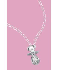 Sterling Silver Cubic Zirconia Set Dummy Pendant