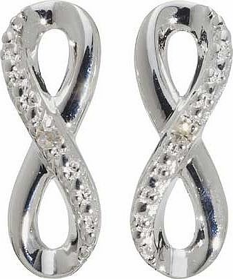 Unbranded Sterling Silver Diamond Infinity Stud Earrings