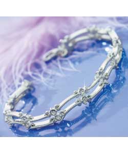 Sterling Silver Double Glitter Bracelet