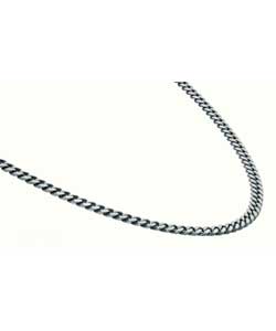 Sterling Silver Oxidised Diamond Cut Curb Chain