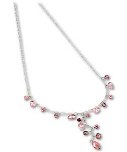 Sterling Silver Pink Pearl and Crystal Y Chain