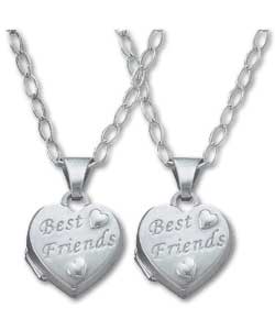 Sterling Silver Set of 2 Best Friends Lockets