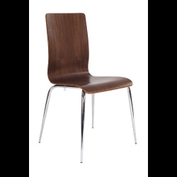 Stiletto Bistro Leg Chair Wood Veneer Walnut