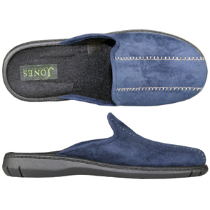 A backless slipper from Jones Bootmaker. With contrast stitch detail to front.