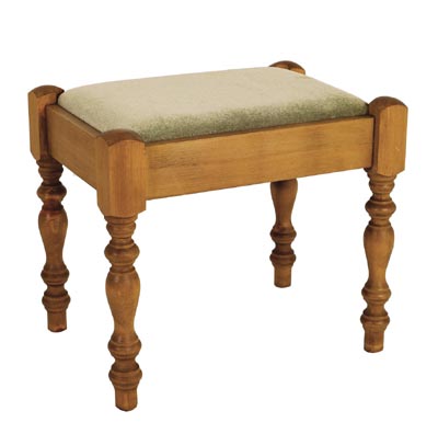 UPHOLSTERED DRESSING TABLE STOOL AVAILABLE IN BEIGE BLUE GREEN OR PINK