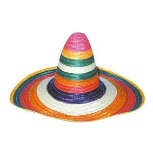 Straw Sombrero, multi coloured