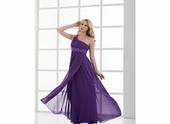 Unbranded Stretch satin Chiffon Ankle-length One Shoulder