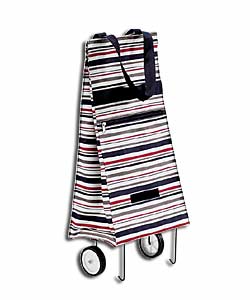 Stripy Foldaway Shopping Trolley