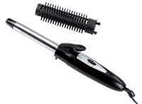 Styling combi tongs with standard 19mm barrel tong and slip-over brush sleeve, on/off switch and an