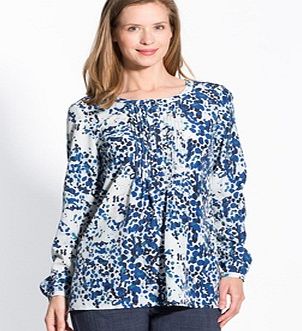 Unbranded Stylish Printed Tunic Blouse With Round Neckline