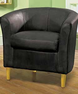 Suede Effect Tub Chair - Chocolate