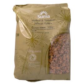 Unbranded Suma Organic Toasted Malted Wheat Flakes - 500g