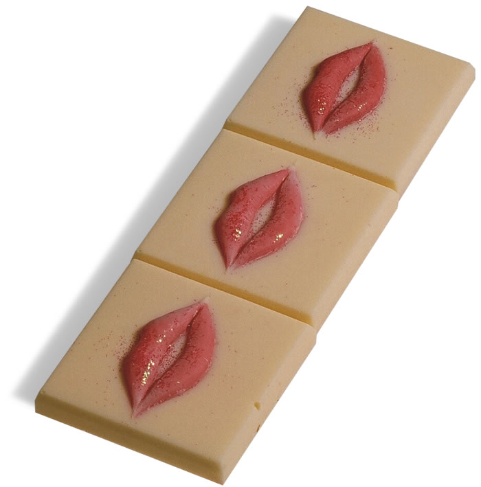 Indulge with rich belgian chocolate beautifully designed as 3 lips.