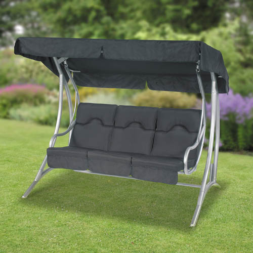 This modern stylish 3 seater swing features cushions which are both comfortable and hard wearing. Th