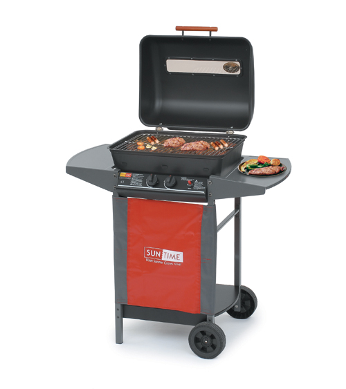 This attractive Suntime barbecue has a host of standard features. The piezo ignition and variable he