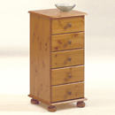 Sussex pine 5 drawer narrow chest furniture