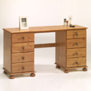 Sussex pine double pedestal dressing table