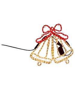 Pretty outdoor double bell with bow rope silhouett
