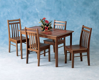 TABLE DINING SET TILE TOP & 4 CHAIRS