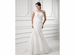 Unbranded Taffeta One-shoulder Beading Lace A-line Wedding