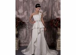 Unbranded Taffeta Sweep Train Asymmetrical One Shoulder