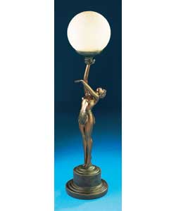 Tall Bronze Effect Lady Lamp