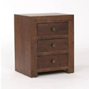 Tampica dark wood 3 drawer bedside chest furniture