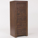 Tampica dark wood 5 drawer tall chest furniture