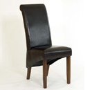 Tampica dark wood brown bycast leather chair