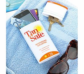 It looks just like a bottle of sun lotion, but its really an ingenious safe for the beach or poolside. The watertight design is large enough to store your mobile phone as well as credit cards, cash, keys and other valuables, so you can enjoy a swim 