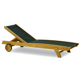 Teak and Textolene Sunlounger available from Rawgarden. The perfect match two of the most durable ma