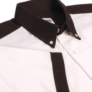 Teamwears Clubman is a crisp short sleeve white shirt with contrasting black coloured trim. Will gua