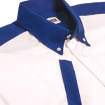 Teamwear`s Clubman is a crisp short sleeve white shirt with contrasting royal blue coloured trim. Wi