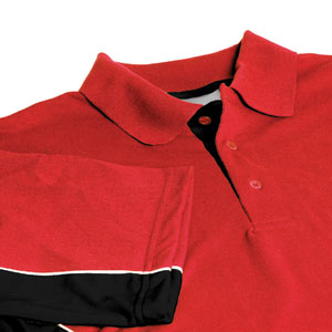 Teamwear Touring polo shirt with a classic three button placket style. Stylish red Teamwear polo shi