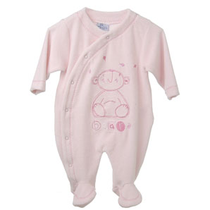 Unbranded Teddy All-in-One, Pink, 0-3 Months
