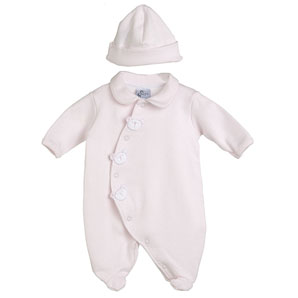 Teddy Sleepsuit and Hat, Pink, 6-9 Months