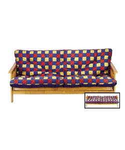 Tennessee Natural Futon/Blue Multi-Check Mattress