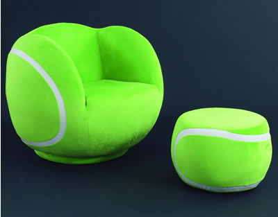 Tennis ball chair and stool