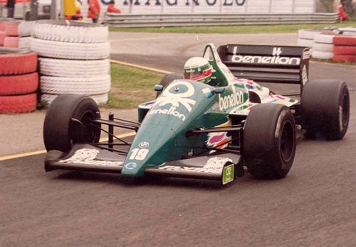 Teo Fabi in his Benetton 186 from the San Marino G